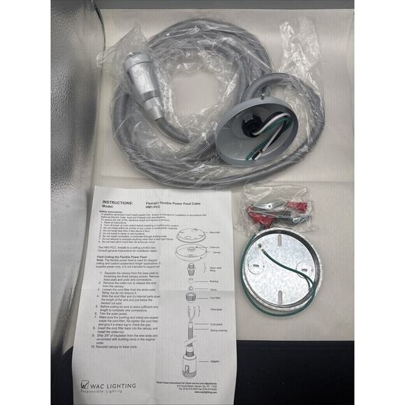 WAC Lighting HM1-PCC96-PT Flexible Ceiling Power Feed 96 inch *READ DESCRIPTION - Picture 2 of 16